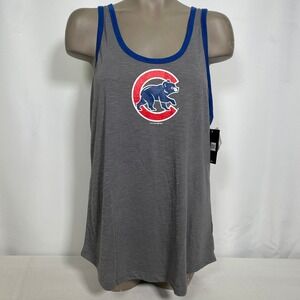 Chicago Cubs MLB New Era Heather Grey Racerback Tank Top Women's XL NWT
